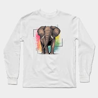 Elephant modern DOT Design Long Sleeve T-Shirt
